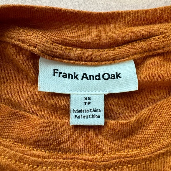 ❌SOLD❌ Frank And Oak Orange Tee Size XS - Picture 3 of 3